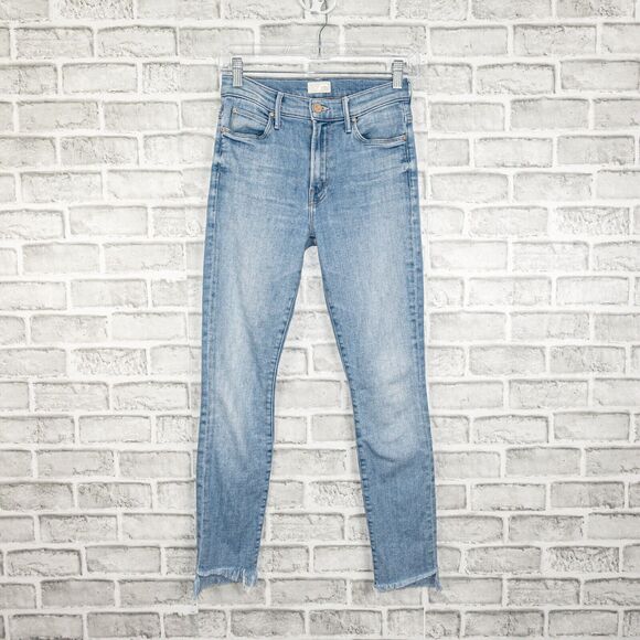 MOTHER Denim the Stunner Zip Ankle Step Fray Jeans camp Expert Size 25 - Picture 1 of 13